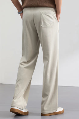 Lyocell Cotton Men's Casual Pants Breathable Straight Leg Loose Fit Elastic Waist Ice Silk Quick Dry Trousers Spring Summer 2026