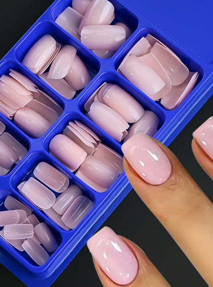 KissIcon 100Pcs Short Square Nails Full Cover Acrylic