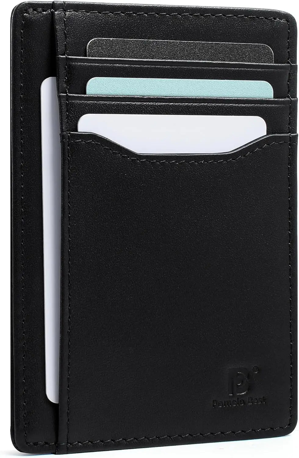 Pomelo Best Mens Wallet, Slim Genuine Leather Purse with RFID Blocking, Ultra-Thin Credit Card Holder for 7 Cards and Cash
