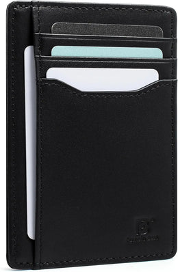 Pomelo Best Mens Wallet, Slim Genuine Leather Purse with RFID Blocking, Ultra-Thin Credit Card Holder for 7 Cards and Cash