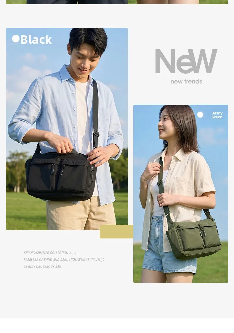 Unisex Casual Slanting Crossbody Bag Large Capacity Black Versatile Commuting Bag for Men And Women Suitable for Daily Use