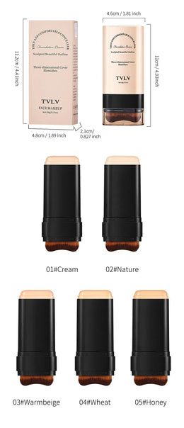 KissICON 💋TVLV Velvet Moist Foundation Stick - LongLasting Concealer