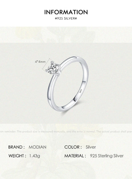 Modian 925 Sterling Silver 10 Hearts CZ Ring - Elegant Shine