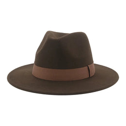 Fedora Hat Women Winter Hats for Women Ribbon Band Men's Hat Wide Brim Classic Beige Wedding Church Bowler New Cap Chapeau Femme