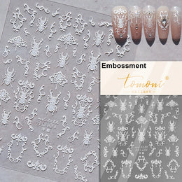 Shiny Silver Spider Web Insect Butterfly Dark Black Rose Flowers Ladybug Cicada Horrible Halloween Y2K Nail Art Stickers Decals