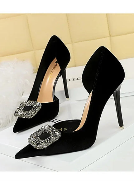 Women Super High Heels Velvet Pumps Shallow Mouth