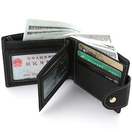 Men's Wallet Men's Short Wallet Youth Fashion Personality Pu Leather Credit Card ID Card Holder Wallet Folding Wallet