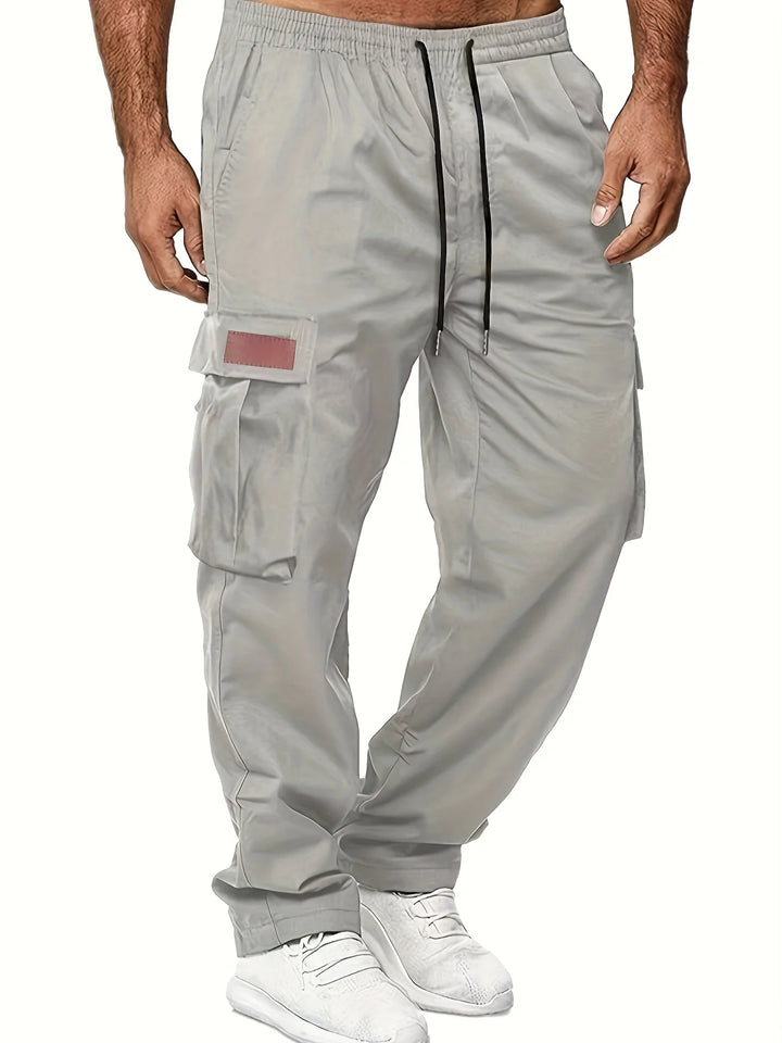 2024 Amazon Summer New Men's Work Pants European and American Independent Station Drawstring Multi Pocket Casual Pants