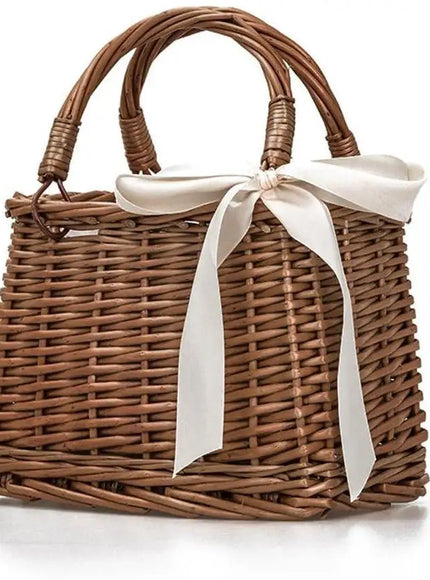 Straw Woven Small Square Rattan Women's Handbag