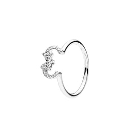 100%925 Pure Silver Disney Hot sale love bowknot ring suitable for women to wear Classic jewellery wedding Valentine's Day gift