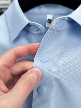 2025 Men's Sporty Polo Waffle Shirt | Moisture-Wicking Golf Tennis Top Sizes S-5XL, Snap Buttons, 7A Antibacterial High Quality