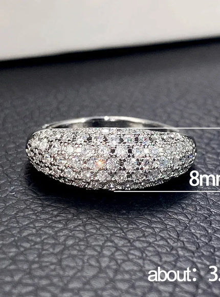 Iced Out Rings Silver Zircon Crystal Band Ring