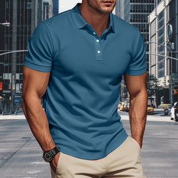 Men Polo Shirt Short Sleeve Breathable Soft Regular Fit Casual Business Golf Summer Daily Work Outdoor Lightweight Basic Tops