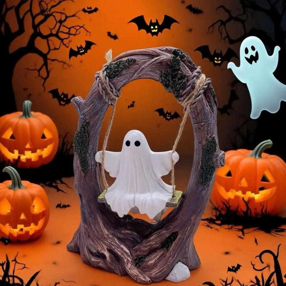 Halloween Themed Halloween Swing Ghost Ornament Handicraft Model Spooky Ghosts Decor Funny Collectible
