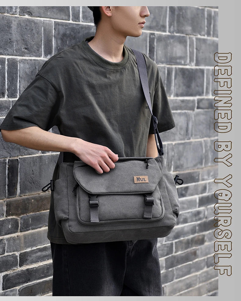Men's Casual Crossbody Bag Large Capacity Single Shoulder Bag Commuter Mailman Bag Lightweight Leisure Backpack for Business
