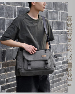 Men's Casual Crossbody Bag Large Capacity Single Shoulder Bag Commuter Mailman Bag Lightweight Leisure Backpack for Business