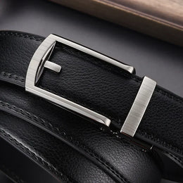 Men's Click Belt Business Luxury Designer Brand Genuine Leather Belts Jeans Automatic Adjustable Alloy Buckle Waist Straps Belts