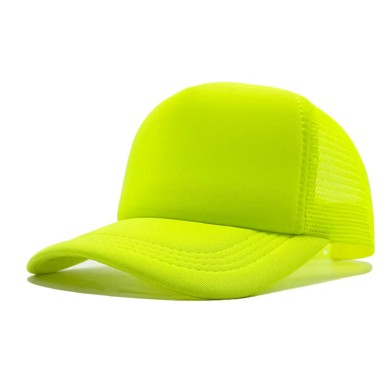 Customized Printed Logo Sponge Mesh Cap Solid Color Baseball Hat Sunshade And Sun Protection Travel Caps Truck Cap Duckbill Hats
