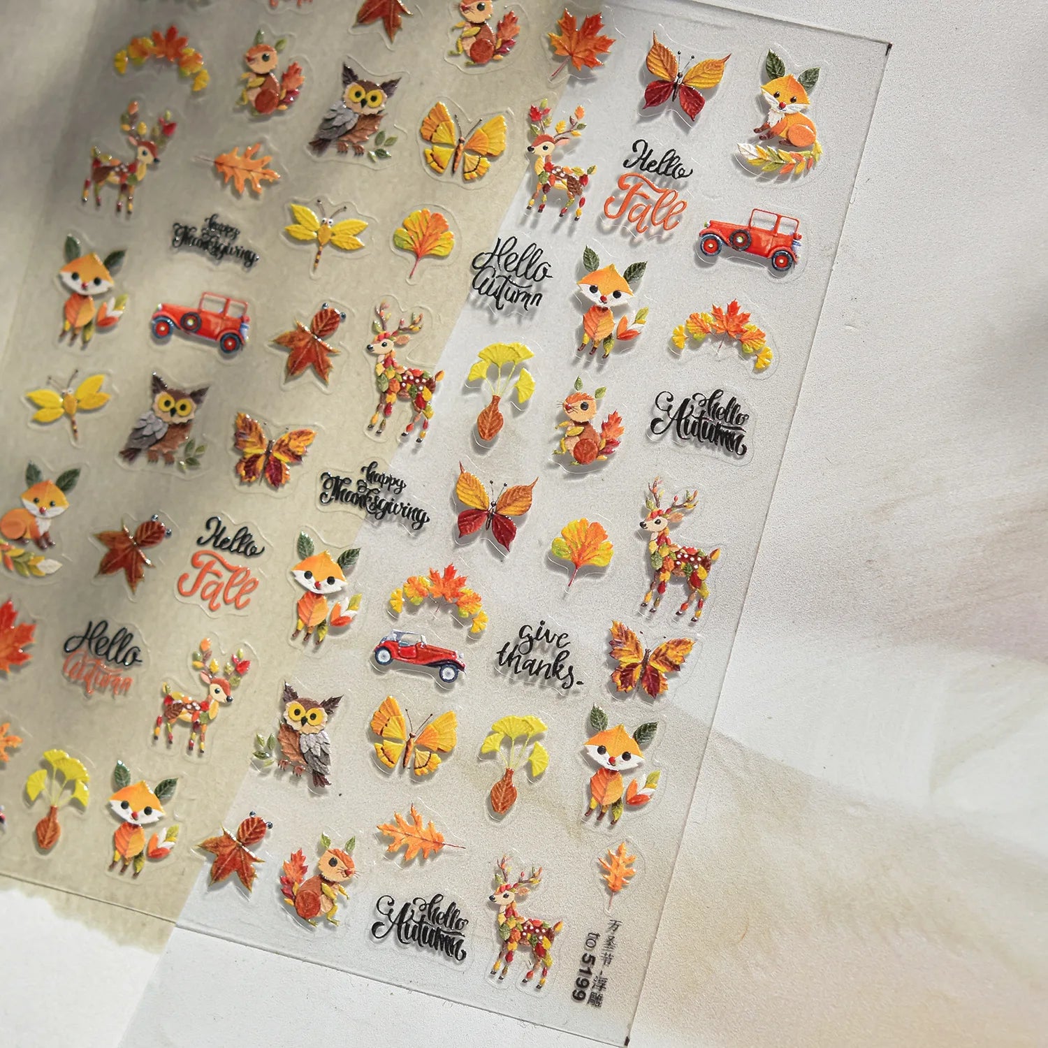 Cute Halloween 5D Nail Art Sticker Ghosts Spooky Spider Webs Evil Pumpkin Faces Festive Balloons Floral Stars Fun Scary Decals