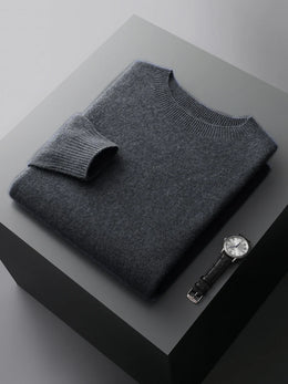 100% Merino Wool Sweater Man O-neck Basic Wool Pullover Autumn Winter Long Sleeve Soft Warm Jumper Smart Casual Knit Popular Top
