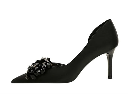 2024 New Rhinestone Women Pumps Bow knot Retro