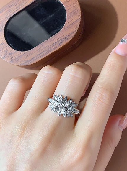 Hot Stylish Zircon Women's Ring Exquisite 925 Silver Plated Jewelry for Everyday Wear with Jewelry Anniversary Gift Bridal Ring