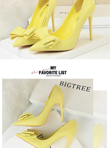 Fashion Sweet Women High Heel Shoes Blue Yellow
