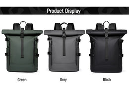 New Shoulder Bag Men's Senior Sense of Business Computer Outdoor Leisure Rolled Edge Travel Backpack Fashion Commuting