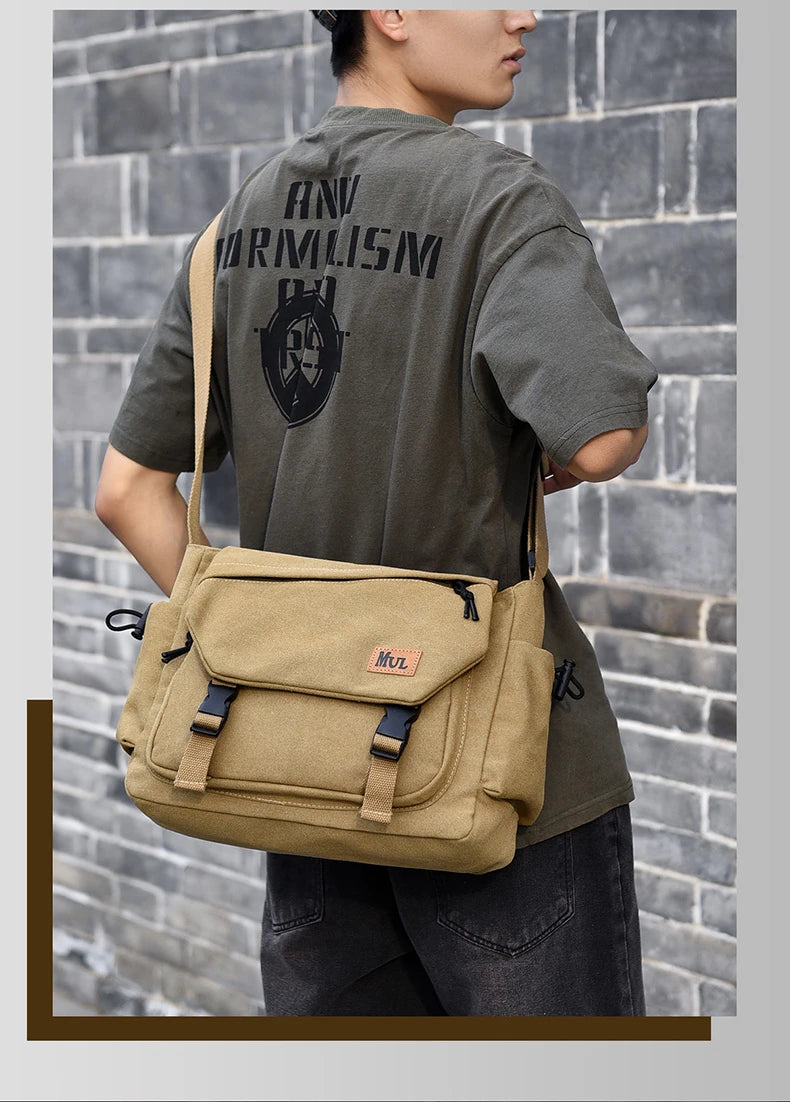 Men's Casual Crossbody Bag Large Capacity Single Shoulder Bag Commuter Mailman Bag Lightweight Leisure Backpack for Business