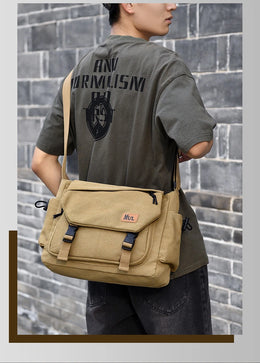 Men's Casual Crossbody Bag Large Capacity Single Shoulder Bag Commuter Mailman Bag Lightweight Leisure Backpack for Business