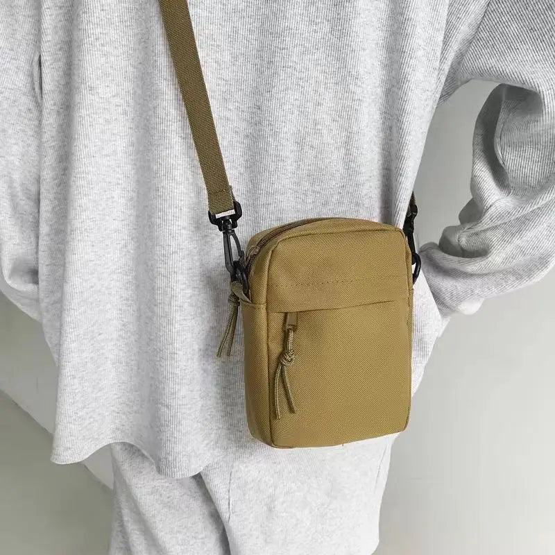 Messenger Sling Bags For Men Casual Canvas Small Zipper Crossbody Pouch Simple Small Crossbody Shoulder Bag Men Bag