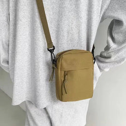 Messenger Sling Bags For Men Casual Canvas Small Zipper Crossbody Pouch Simple Small Crossbody Shoulder Bag Men Bag