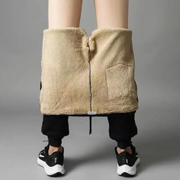 Winter Warm Pants Men's Thick Thermal Trousers Men Fitness Jogging Drawstring Pants Male Sweatpants M-5Xl