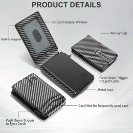 Men New Wallet with Money Clip Carbon Card Wallet Slim Wallet magsafe cüzdan metal Gift Box Christmas Gift Men  Gift  Mens Gift