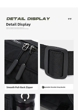 Unisex Casual Slanting Crossbody Bag Large Capacity Black Versatile Commuting Bag for Men And Women Suitable for Daily Use
