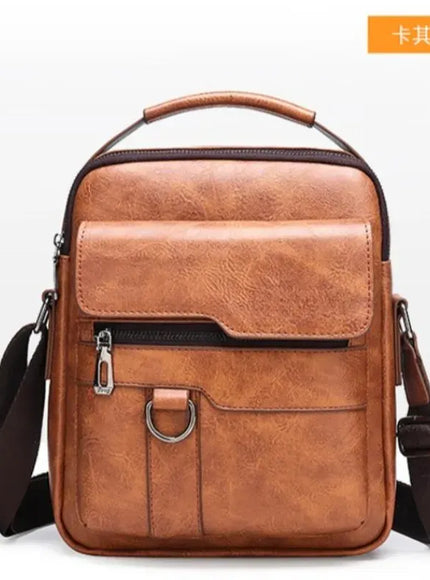 Men's Vertical Crossbody – PU Leather Shoulder