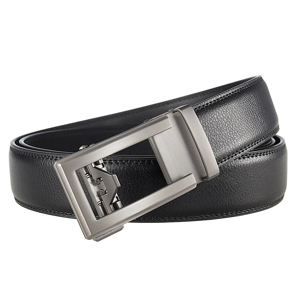 Business Belts for Men Genuine Leather Automatic Men Belt Luxury Waist Strap Designer Belts Male High Quality Fashion Formal