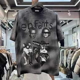 Summer Cotton Men T Shirts Women Unisex Streetwear Tee Vintage Casual Bundled Printed Tshirts