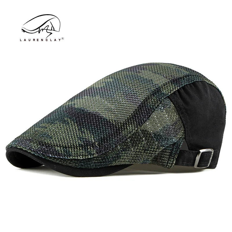 Men's Camouflage Flat Top Baseball Cap, Outdoor Sports Caps, Tactical Dad Hat, Casual Cadet, Trucker Hats