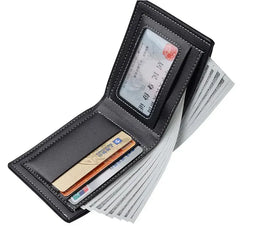 Ultra Thin Mens Wallet Leather Bifold Compact Cash Holder for Men with Coin Pocket