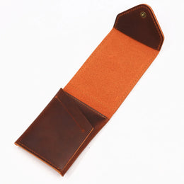 Genuine Leather Wallet For Men Male Real Cowhide Short Slim Minimalist Men's Cash Wallet Credit Card Holder With Flap Closure