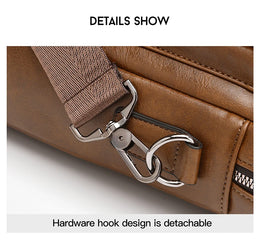 Mens Business Briefcase Large Capacity PU Leather Laptop Bag Fashion Crossbody Shoulder Tote Bag for Work Office