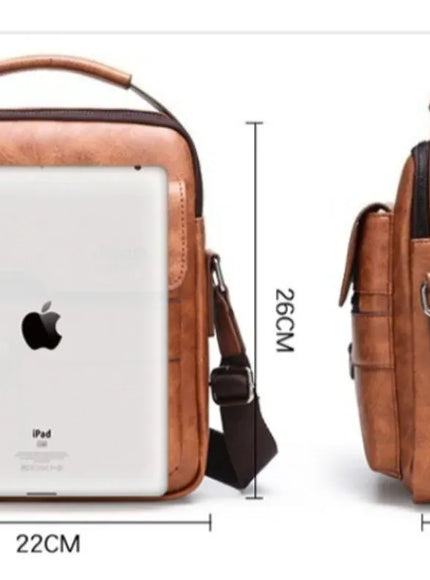 Men's Vertical Crossbody – PU Leather Shoulder