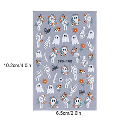 1pcs Halloween Nail Stickers Pumpkin Ghost Spider Skull Design Cute Adhesive Slider Decals DIY Manicure Decor