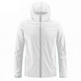 KissICON White / 5XL Lightweight Mens UV Protection Ice Silk Hooded Summer Jacket