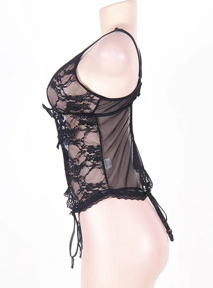 Plus Size Sexy woman lingerie set nightwear sleepwear with G-String  and Handscuff Lady sleepwear from M-6XL
