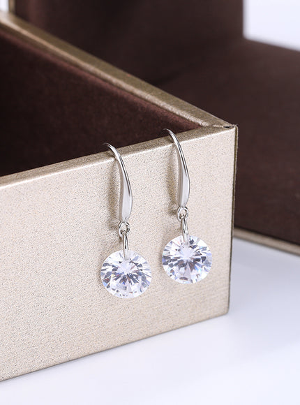 Exquisite S925 Silver Earrings for Women Fashion Color Zircon Earrings Red Green White Jewelry Earrings Silver Jewelry