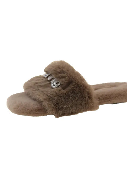 Women Fashion Warm Fluffy Slippers Cozy Faux Fur