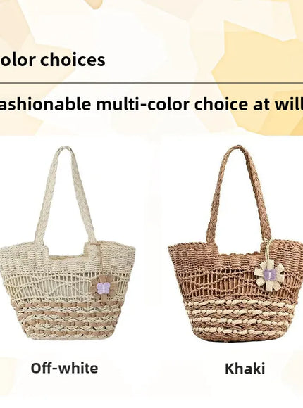 Hand-woven Straw Shoulder Large-capacity Tote