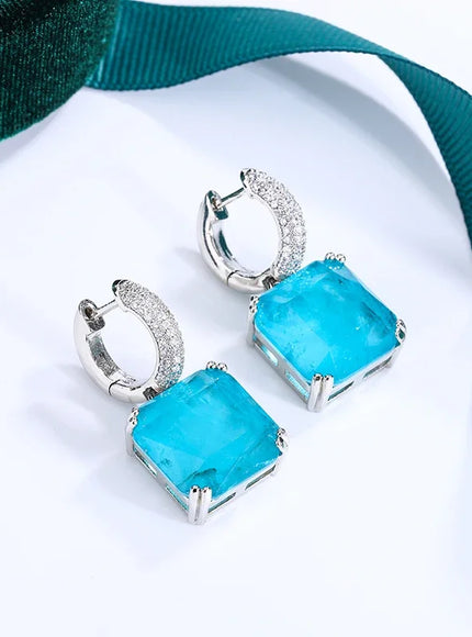 KissIcon Emerald Paraiba Stud Earrings - Sparkling Jewelry